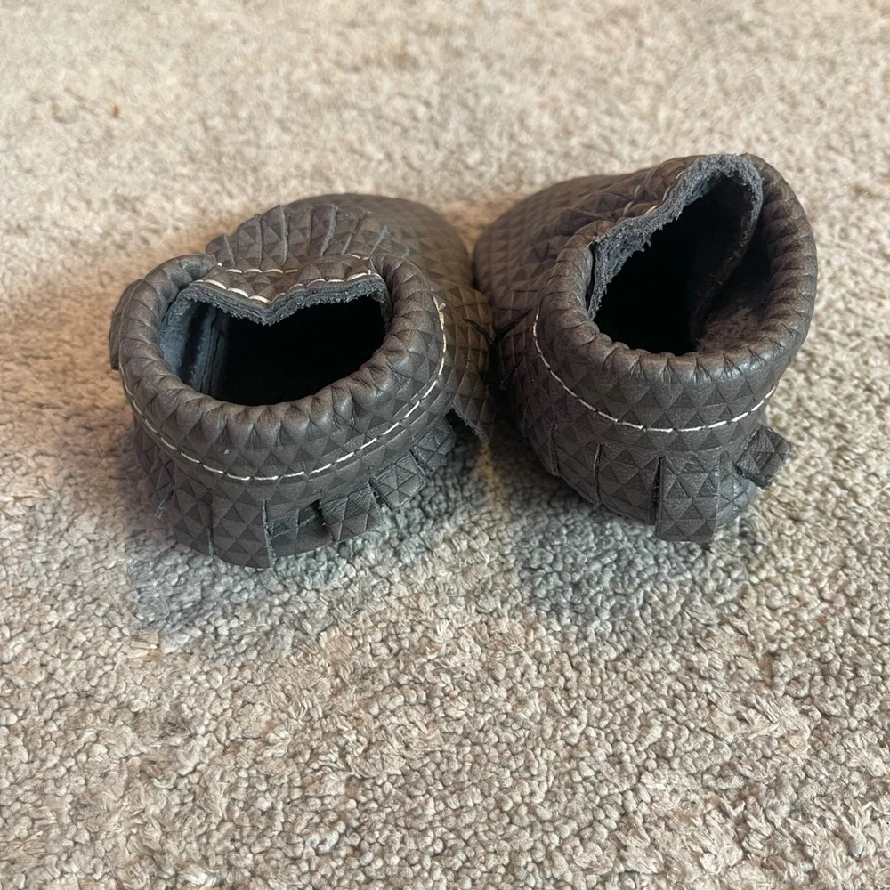Freshly Picked Textured Charcoal Moccasins